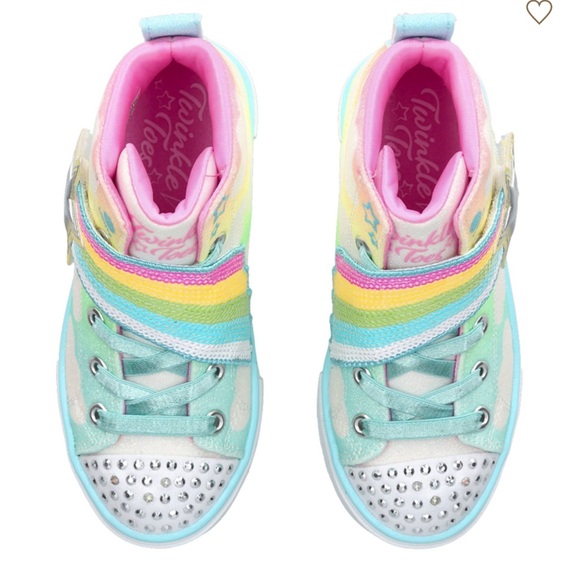 Sketchers Girls Twinkle Sparks Shooting Star Brights Light-up sneakers 1 & 1.5 - Picture 4 of 6
